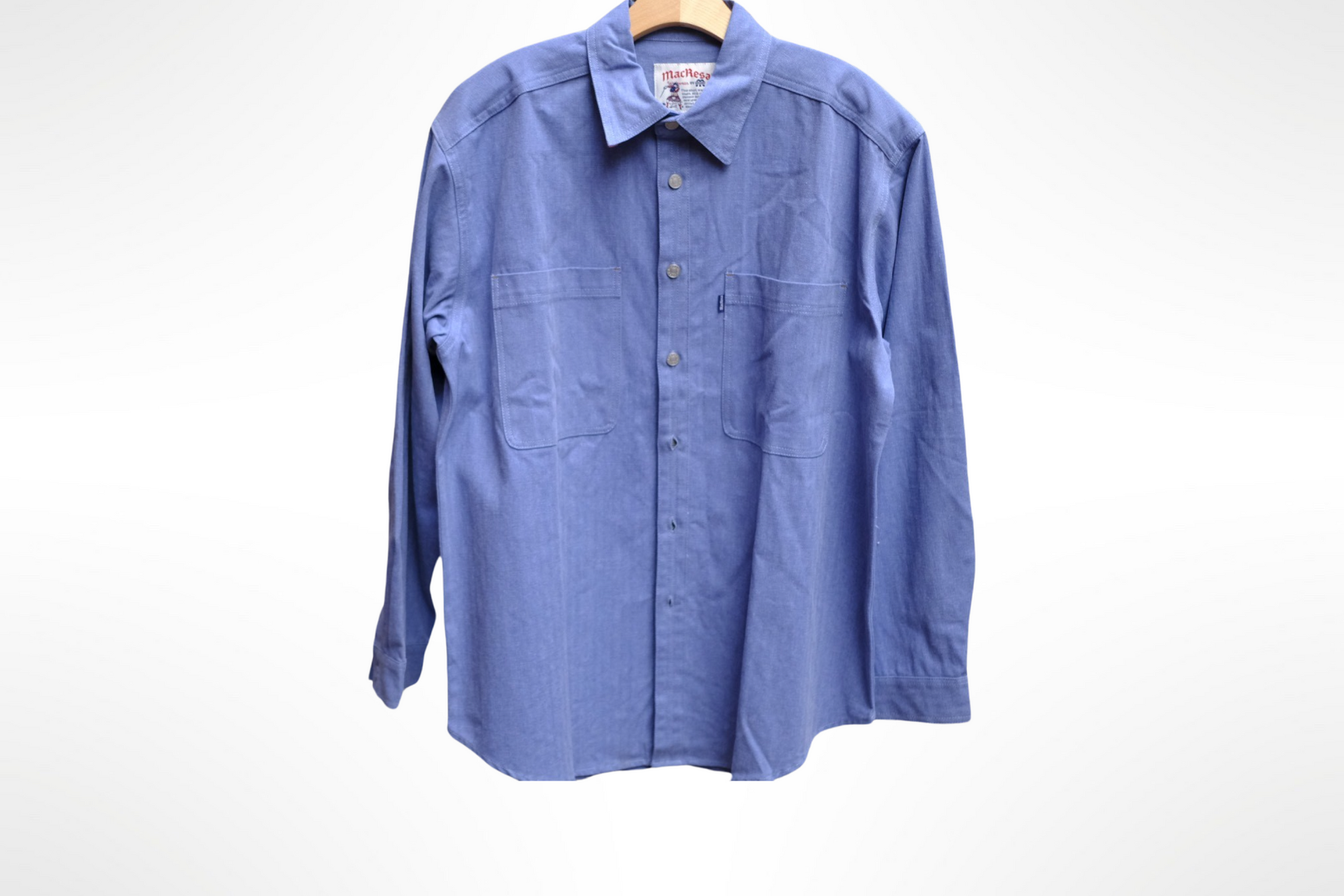 mac shirt in vintage blue herringbone