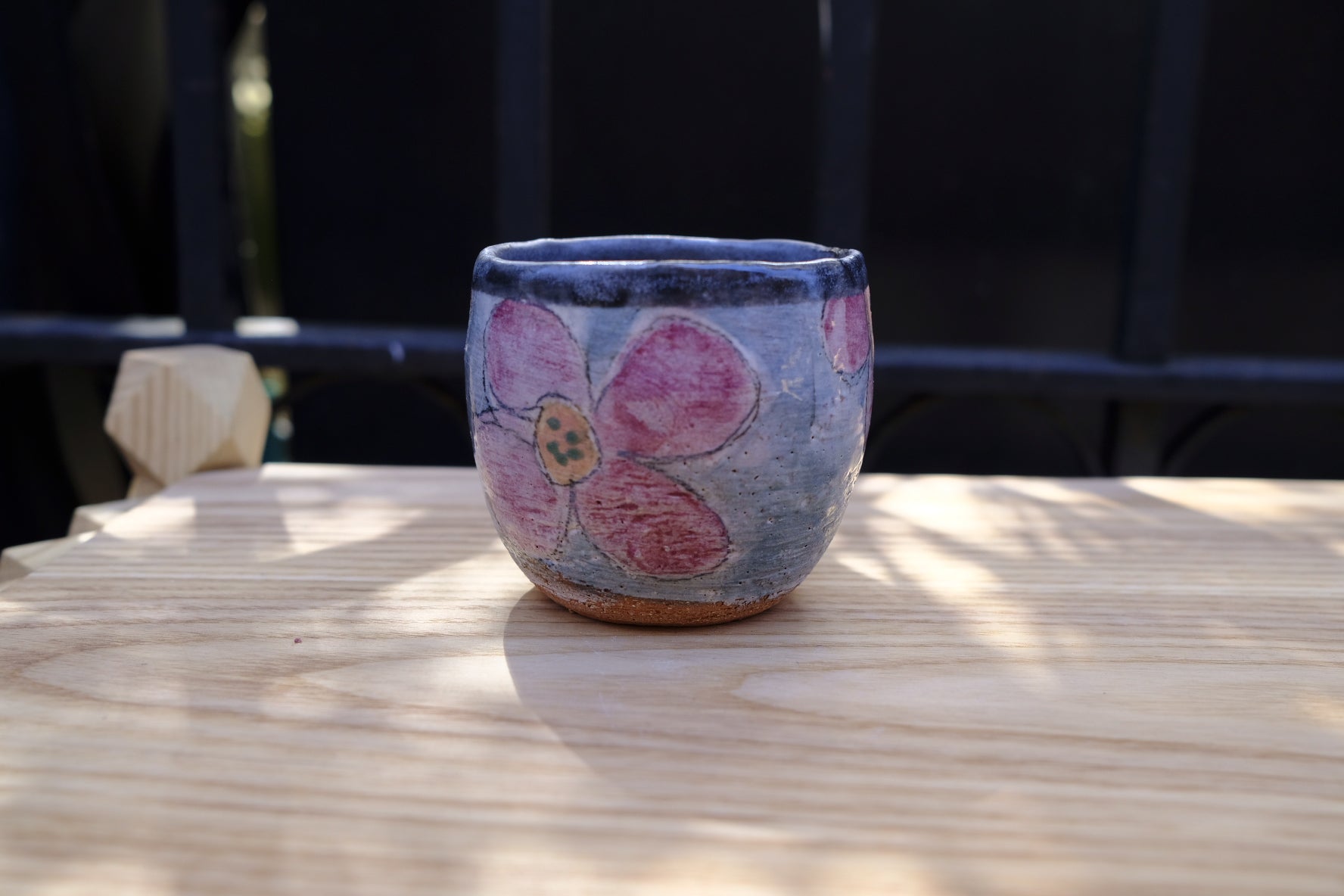 blue / purple flower cup