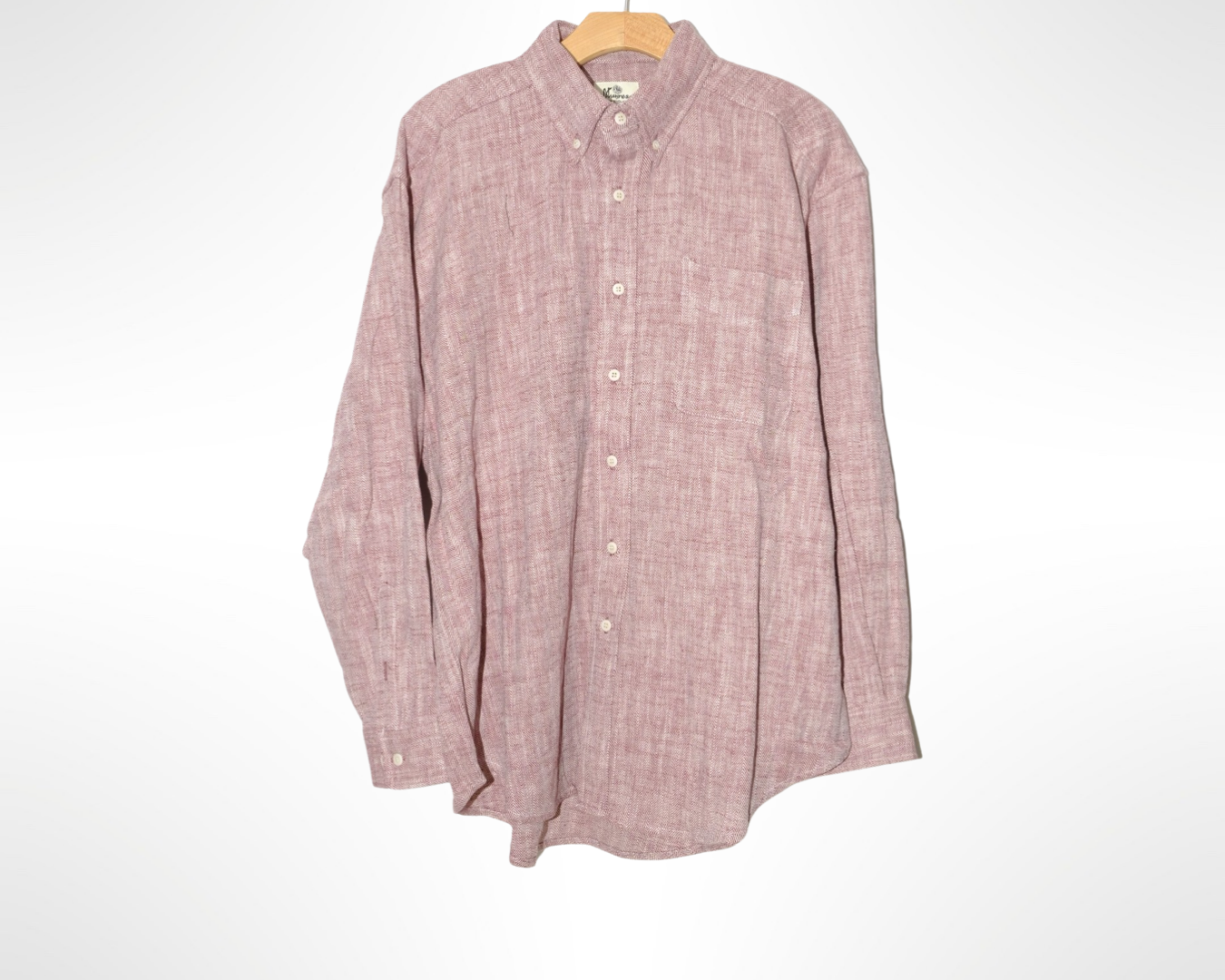 herringbone oxford shirt in burgundy