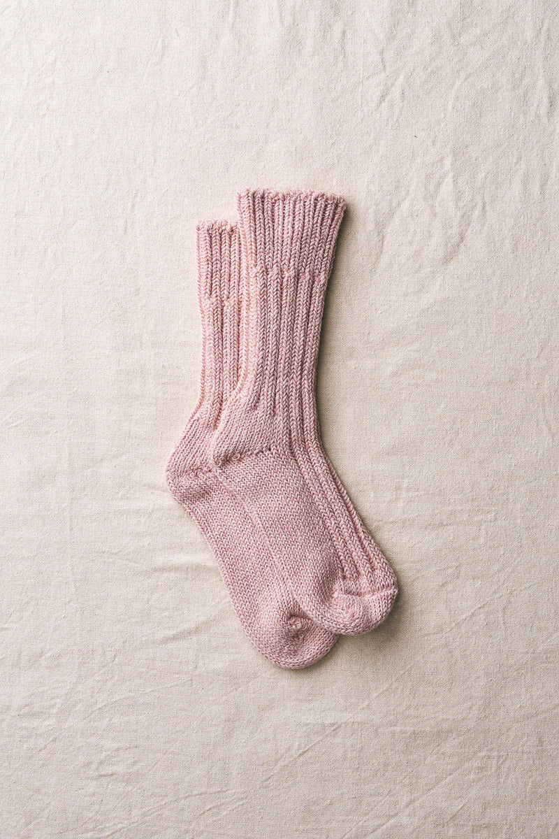 organic cotton low gauge socks in pink