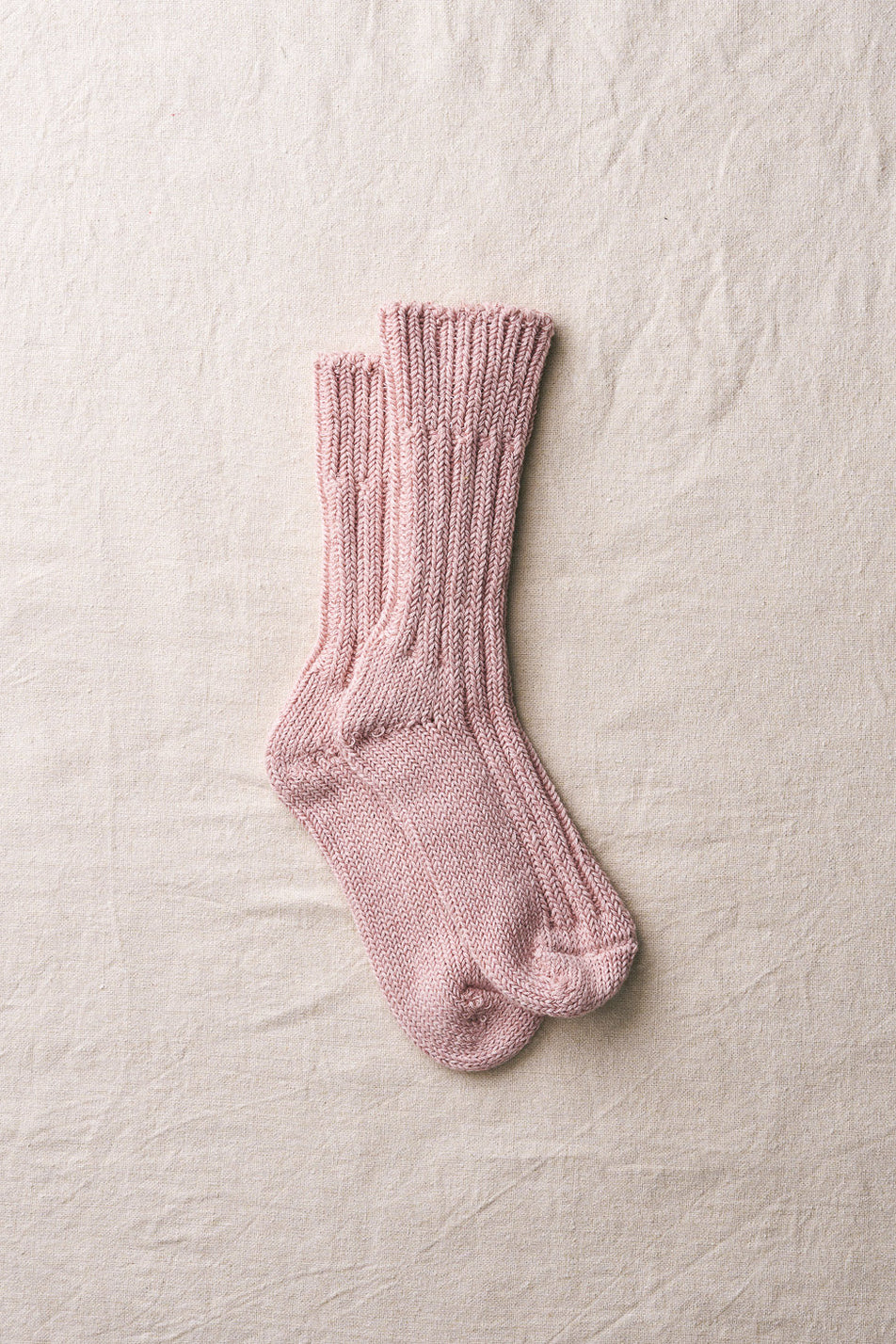 organic cotton low gauge socks in pink