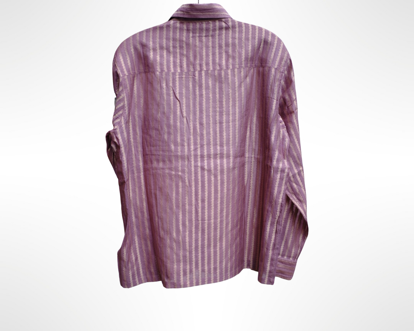 zari woven striped silk long sleeve shirt