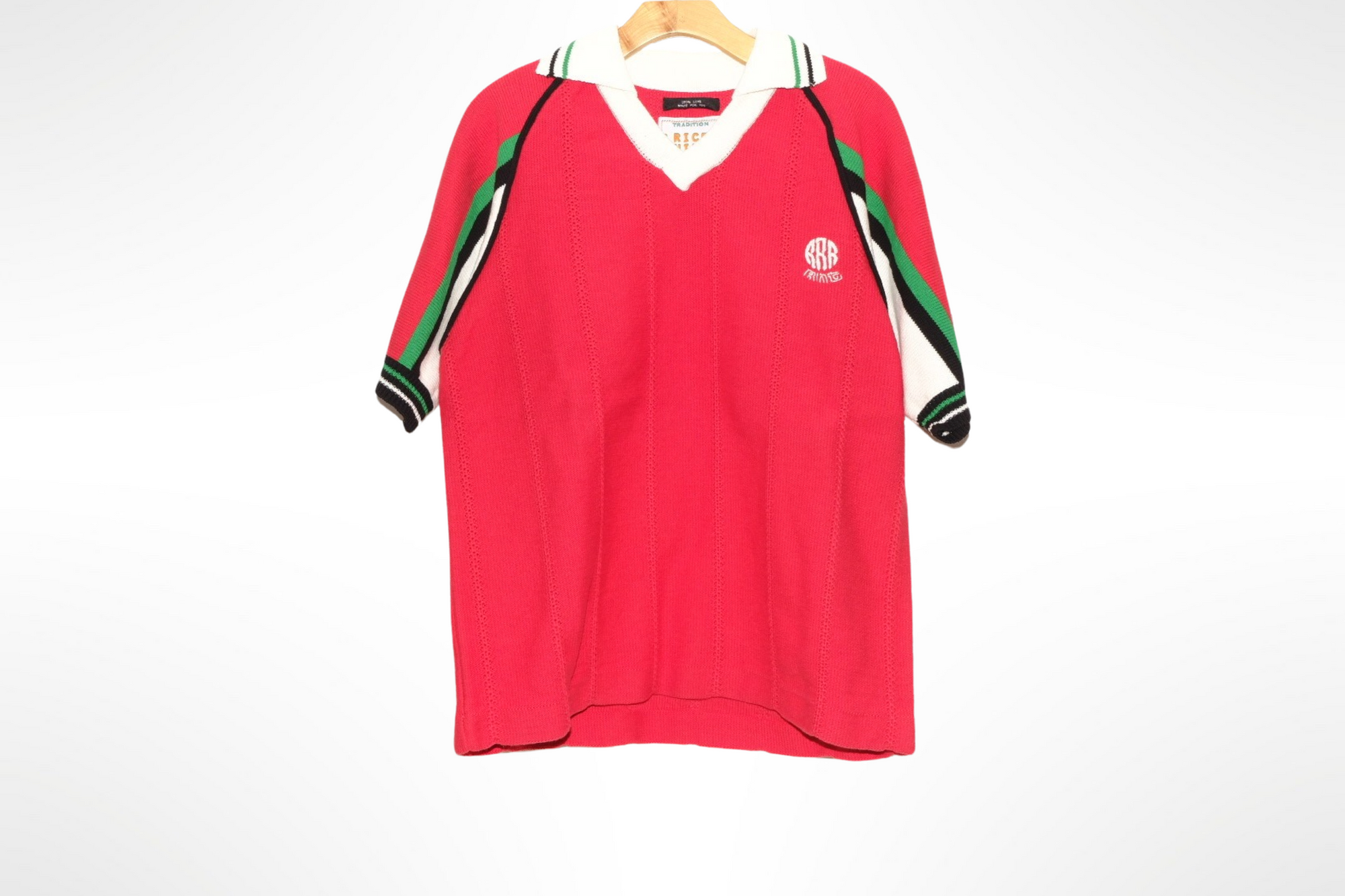 knitted soccer jersey in red