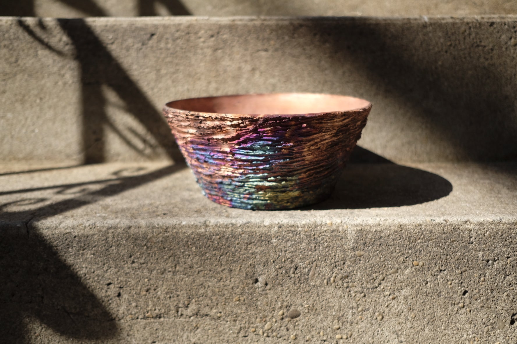 patagonian hand molded copper bowl