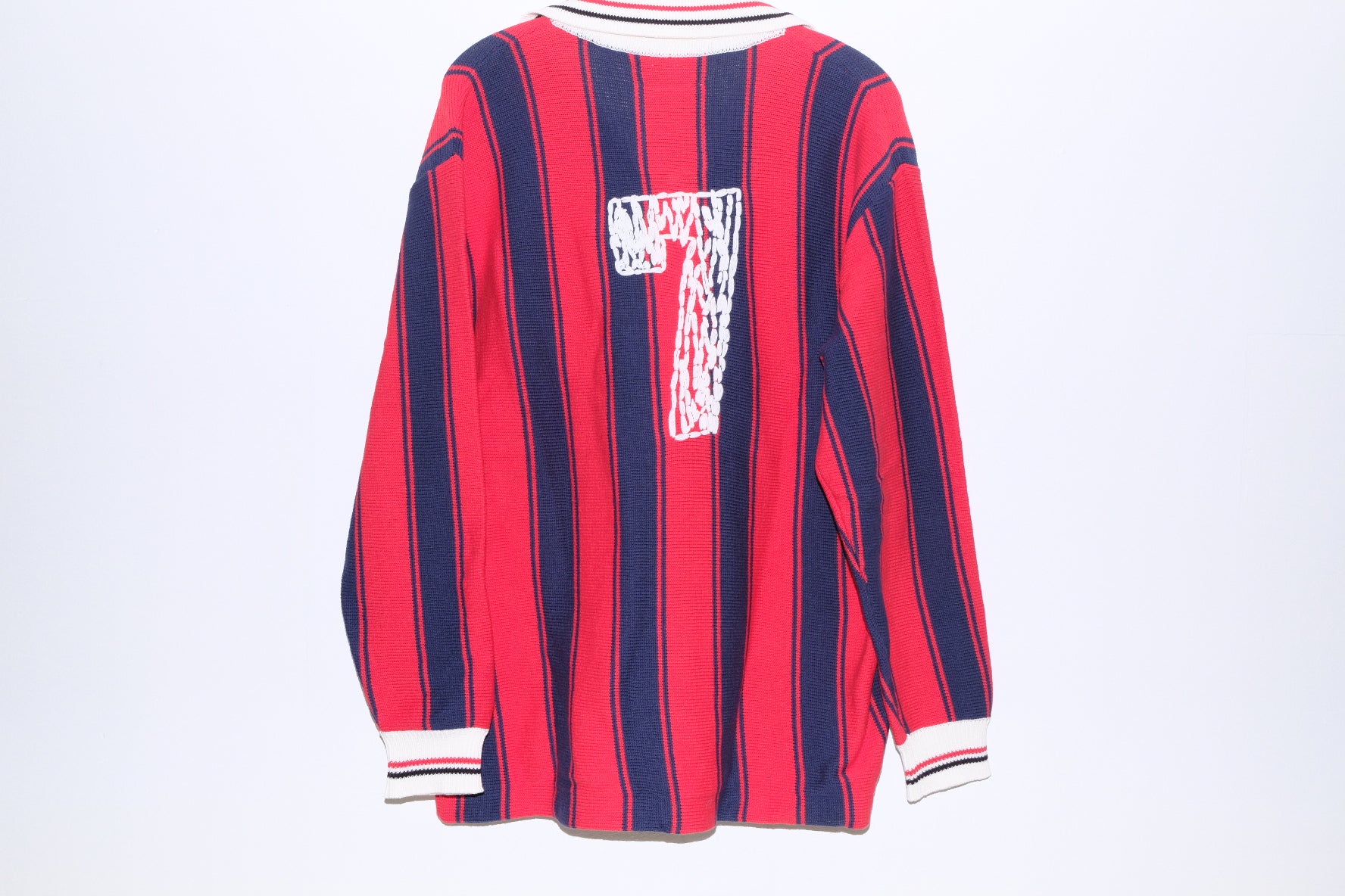 knitting long sleeve soccer jersey in red