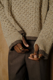 "gunte" knit sweater in beige