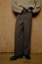tarp wool slacks "gaba" in brown