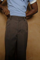 tarp wool slacks "gaba" in brown