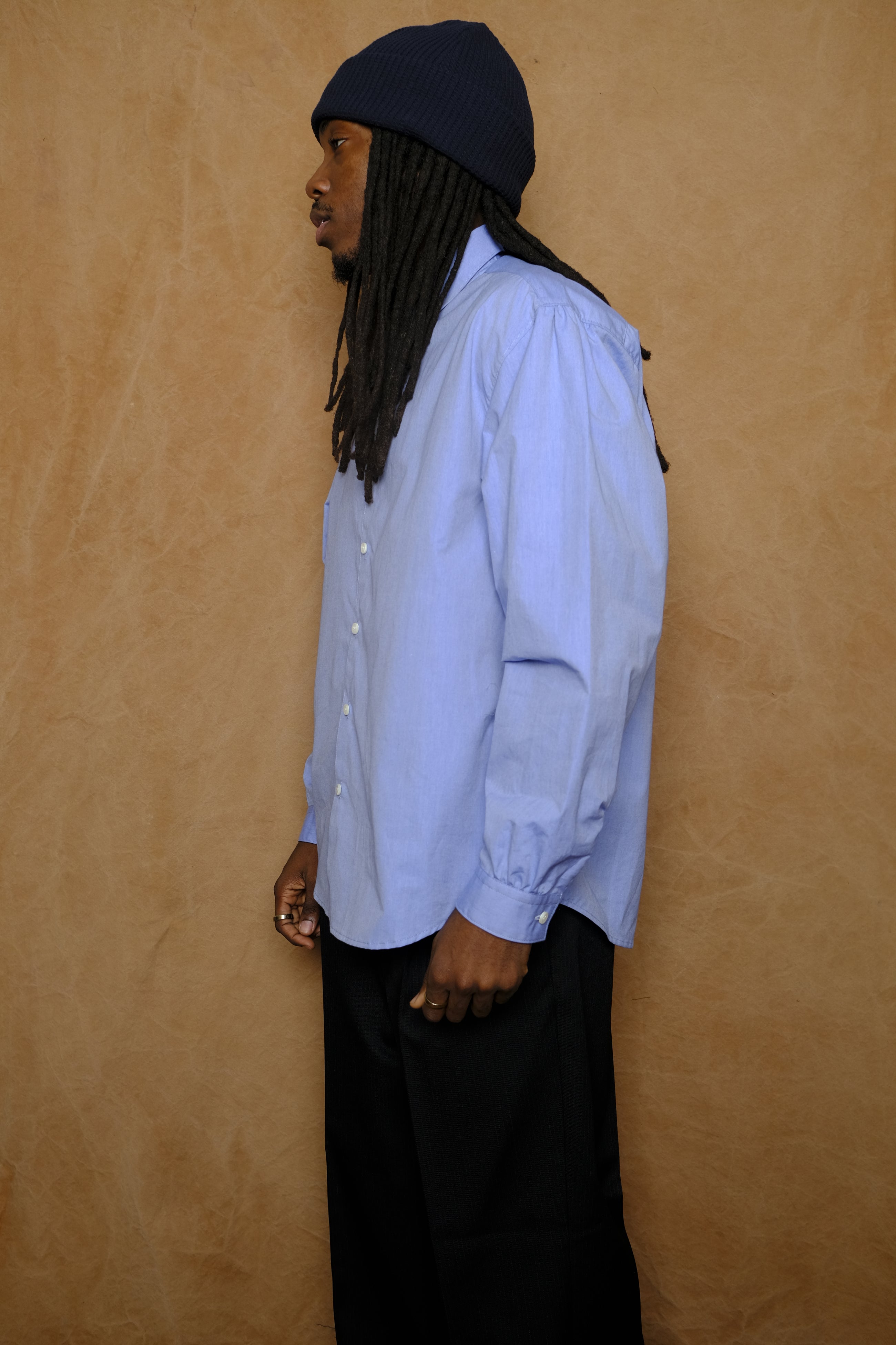 "shoulder gather" ordinary shirt in sax