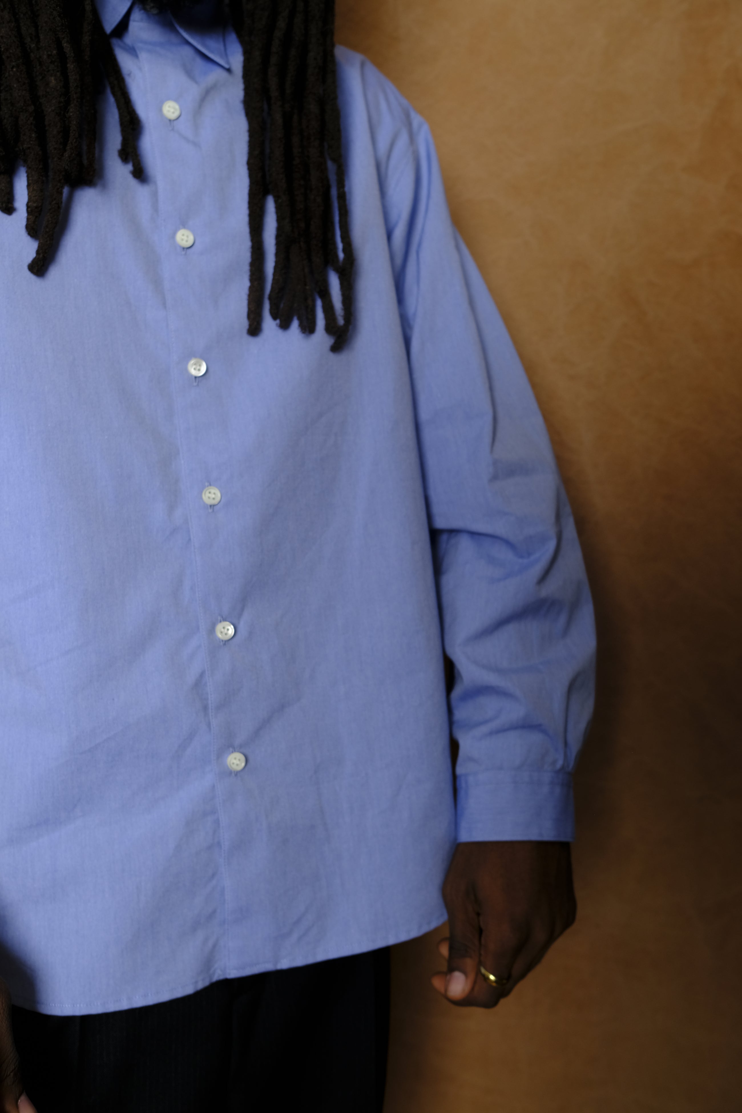 "shoulder gather" ordinary shirt in sax