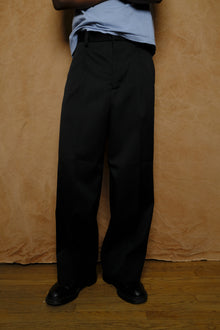 tarp wool slacks "gaba" in black stripe
