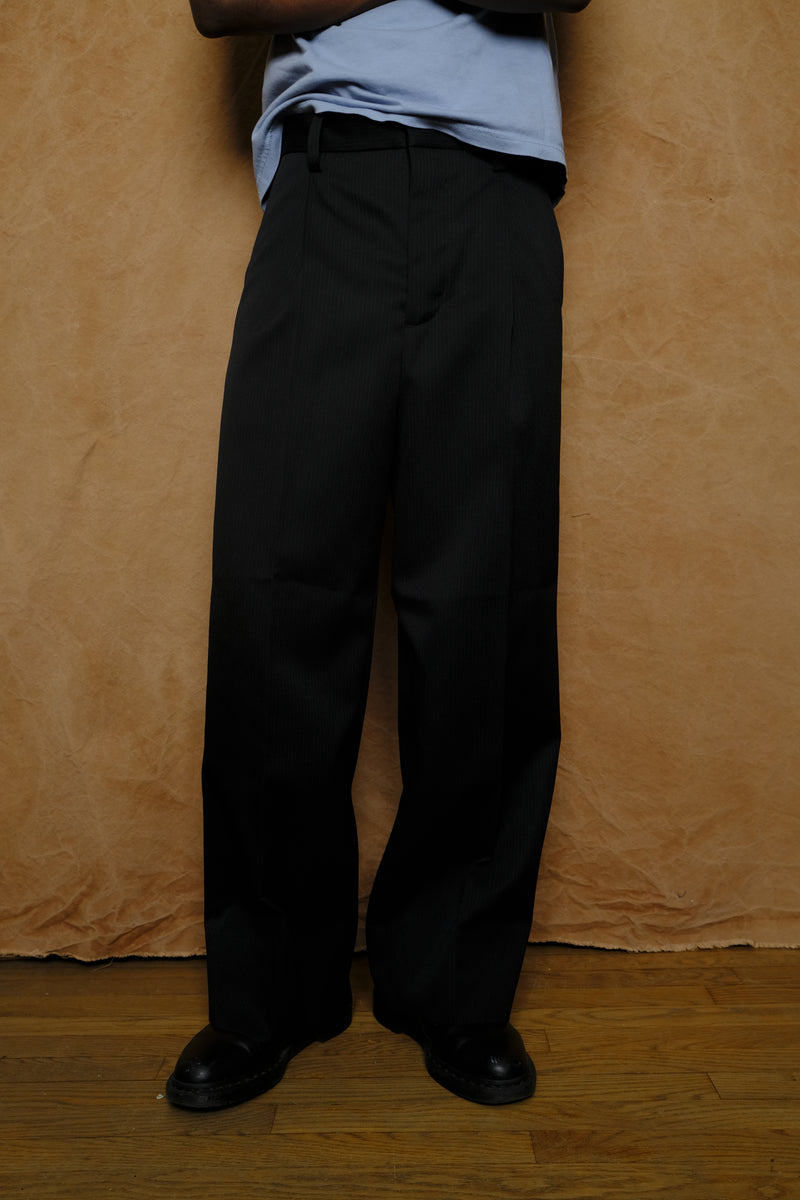 tarp wool slacks "gaba" in black stripe