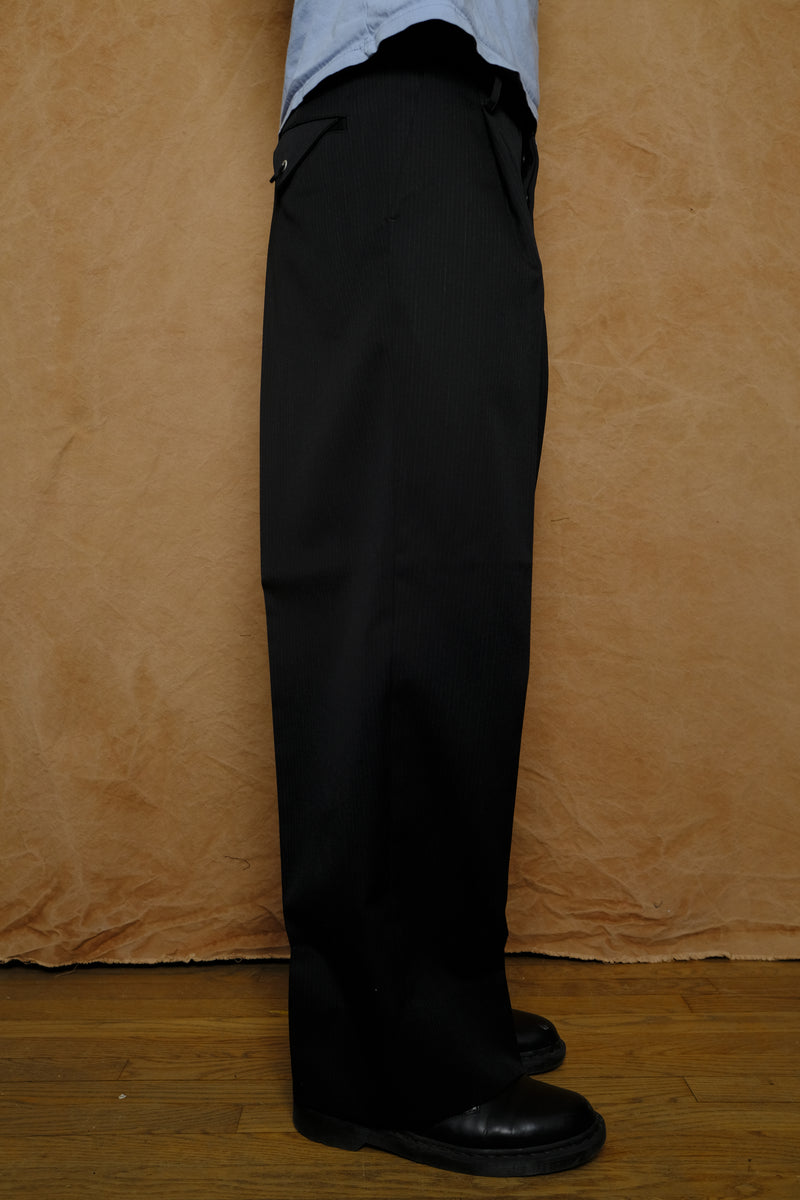 tarp wool slacks "gaba" in black stripe