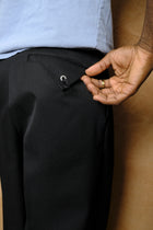 tarp wool slacks "gaba" in black stripe