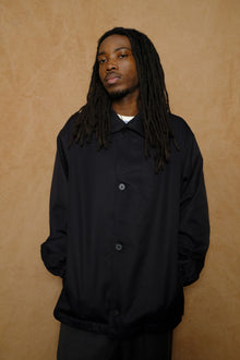 cotton gabardine blouson in dark navy