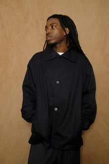 cotton gabardine blouson in dark navy