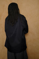 cotton gabardine blouson in dark navy