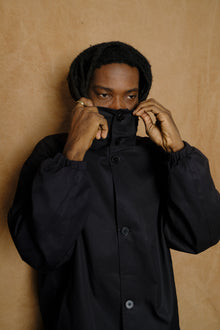 cotton gabardine blouson in dark navy