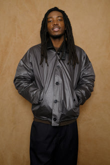 liv collared bomber in grey / black