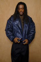 liv collared bomber in blue on blue