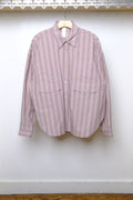 cropped river shirt in pink stripe