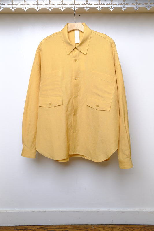 cropped river shirt in canary