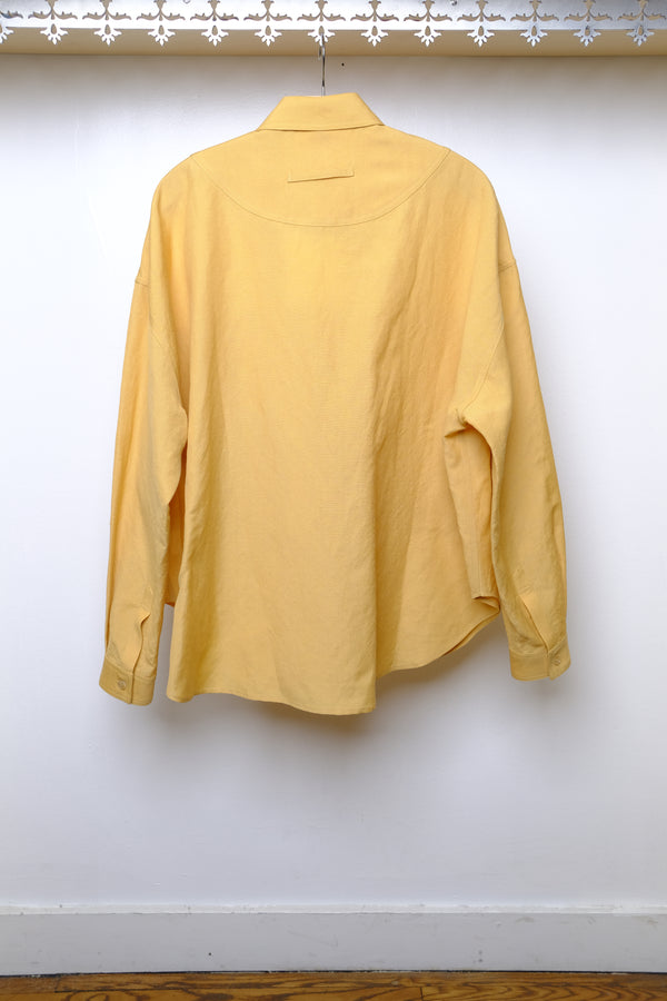 cropped river shirt in canary