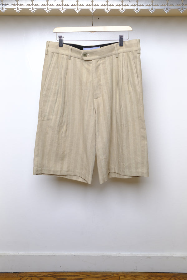 bijan shorts in tan