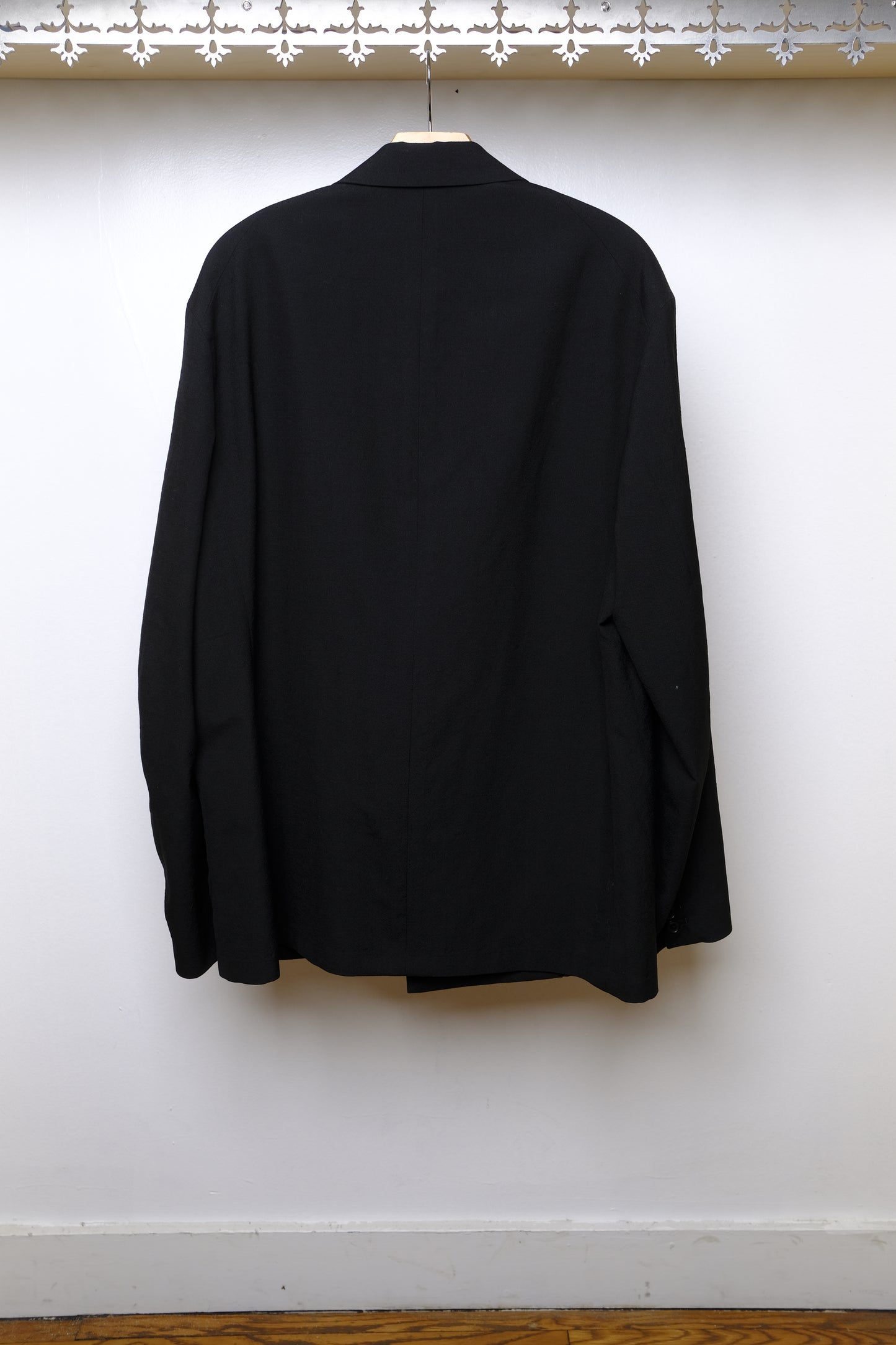 tropical wool double breasted in black