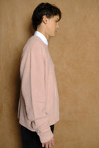 Cashmere Slit Pocket Crew in Nude