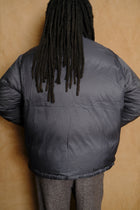 nylon down jacket in charcoal
