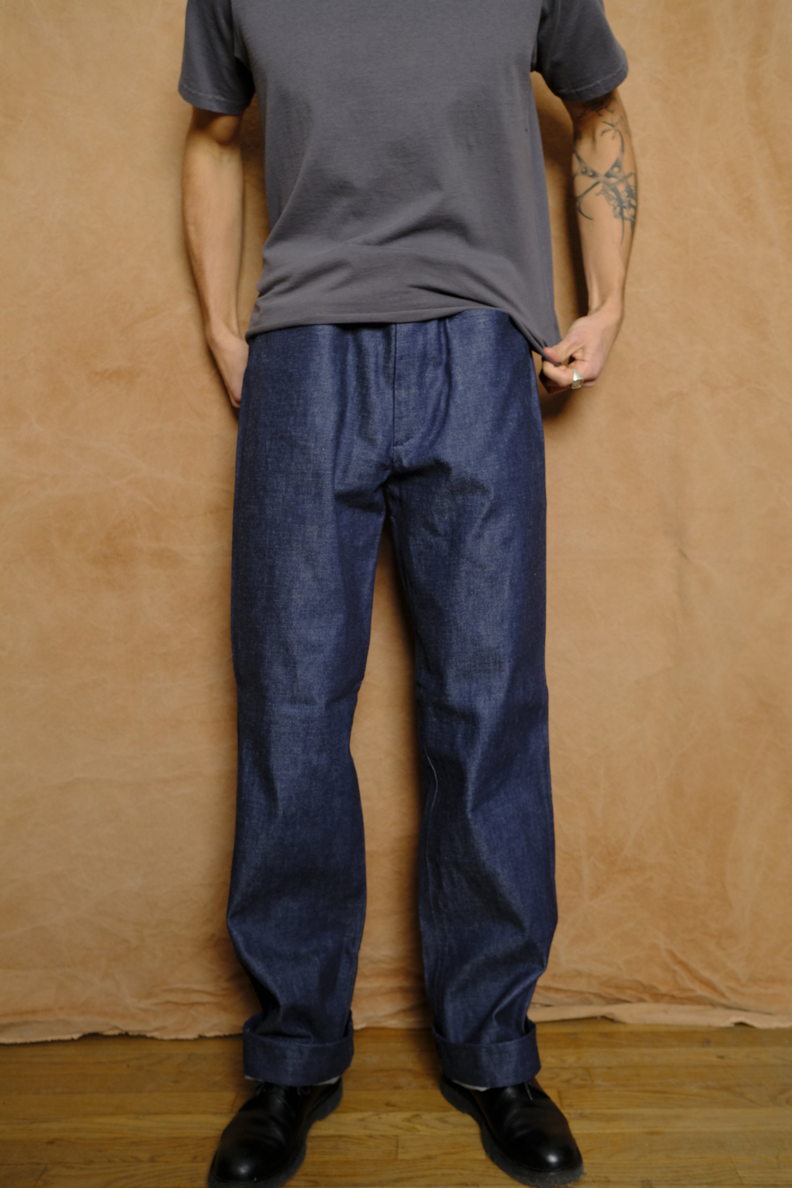 Factor's Trouser in Blue Raw Denim