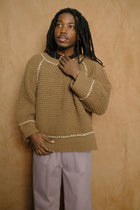 granny knit sweater in beige