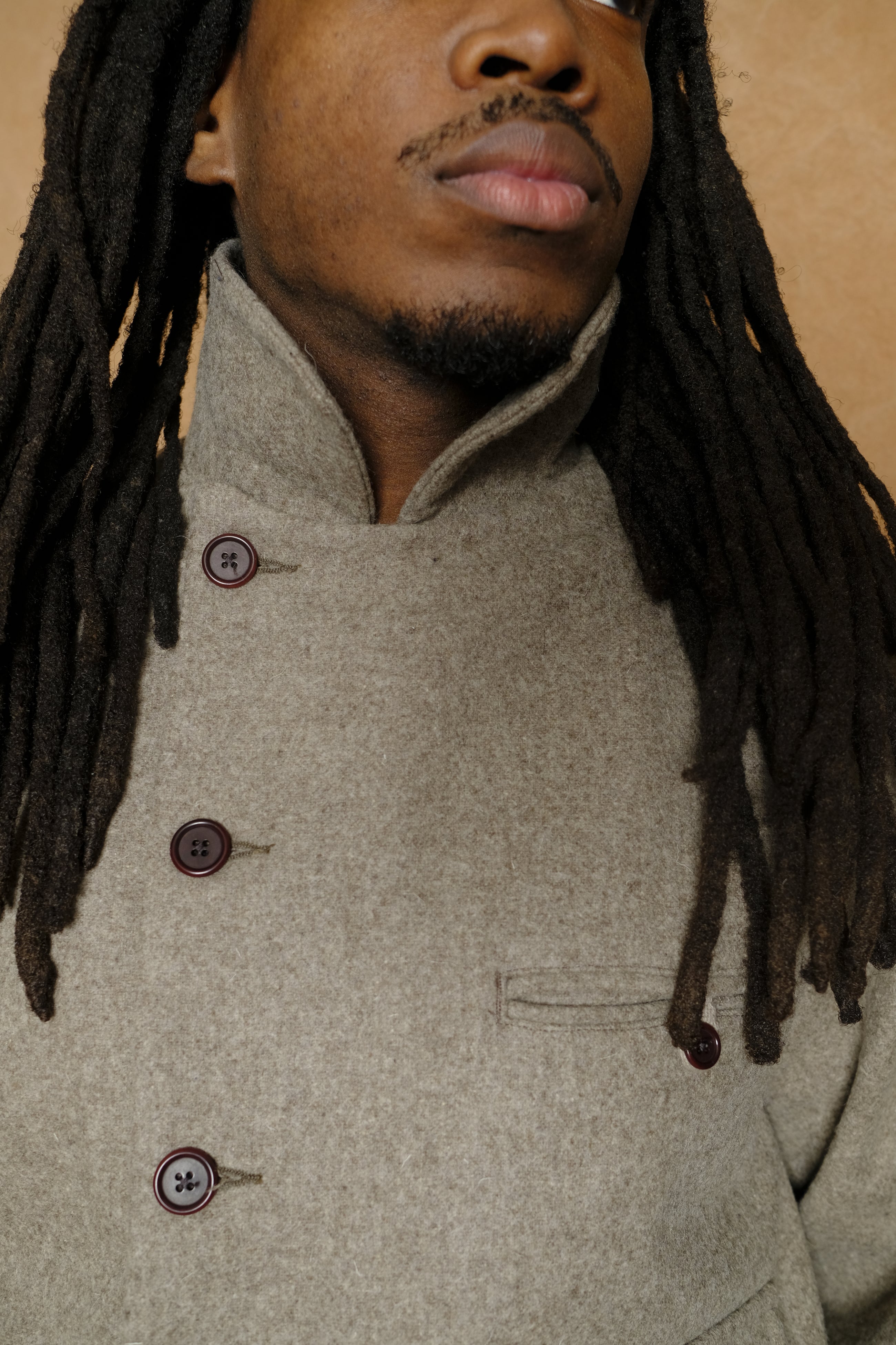 airport jacket in oat melton