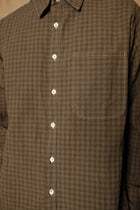 office shirt in naturally dyed foxfibre gingham