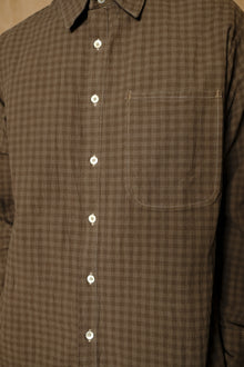 office shirt in naturally dyed foxfibre gingham