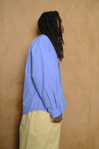 typewriter cotton shirt in sax blue