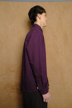 reverse placket shirt in mulberry cotton & washi