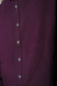 reverse placket shirt in mulberry cotton & washi