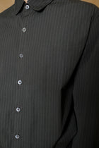 stripe shirt in pebble cotton poplin