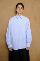 stripe typewriter cotton shirt