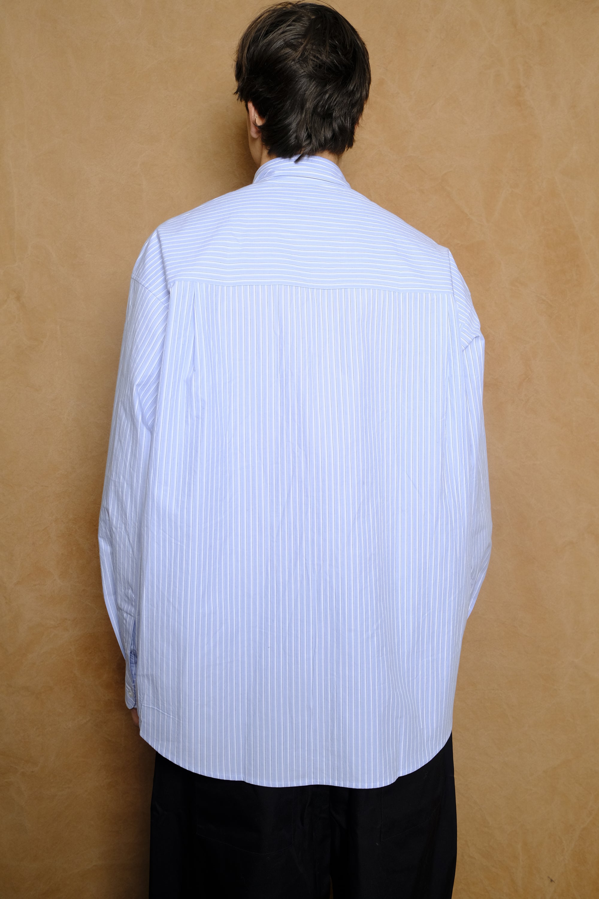 stripe typewriter cotton shirt