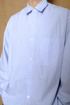 stripe typewriter cotton shirt