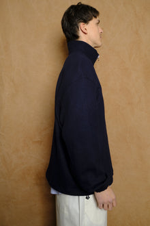 virgin wool fleece in navy