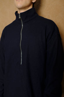 virgin wool fleece in navy