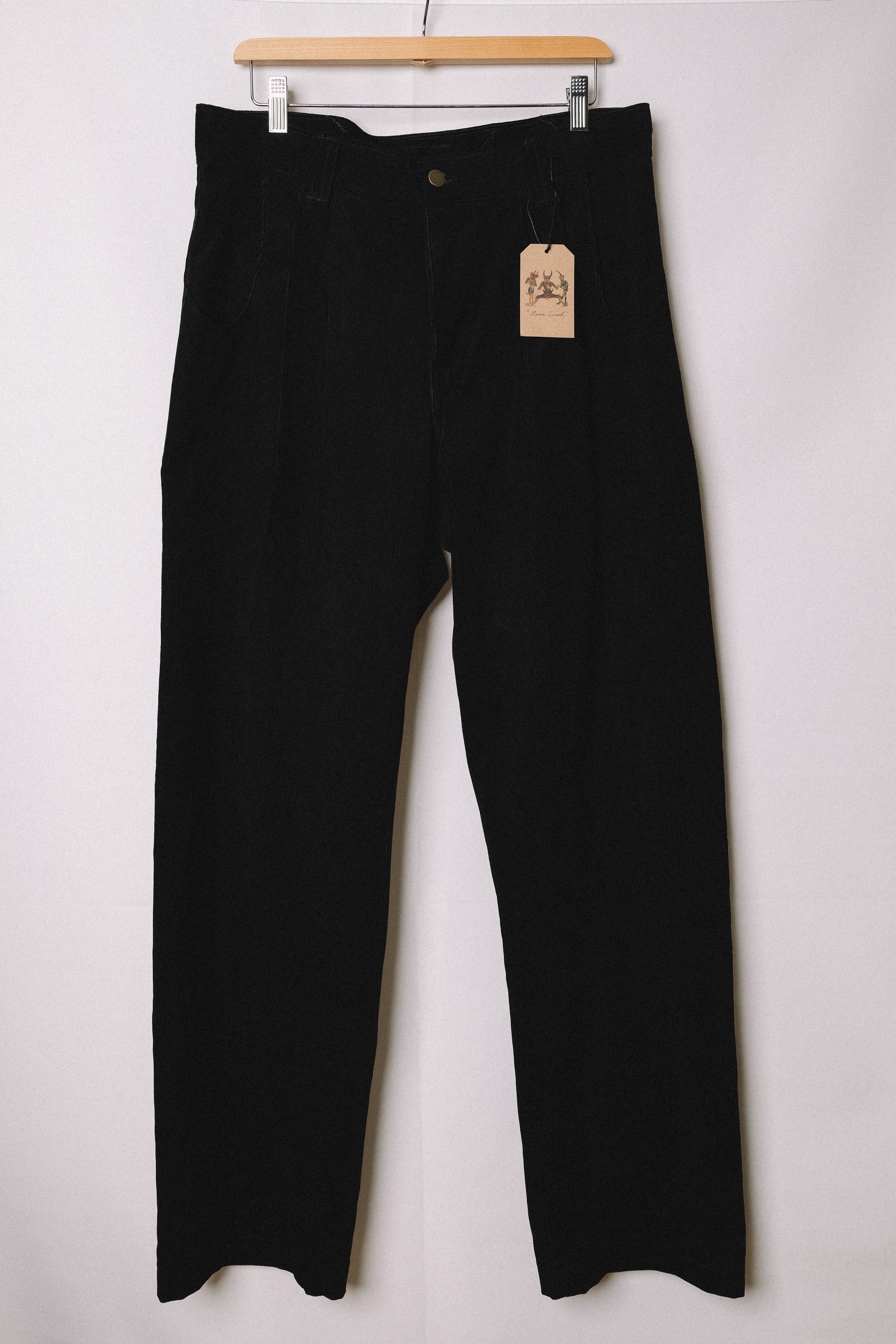 double pleat trouser in pima cotton corduroy
