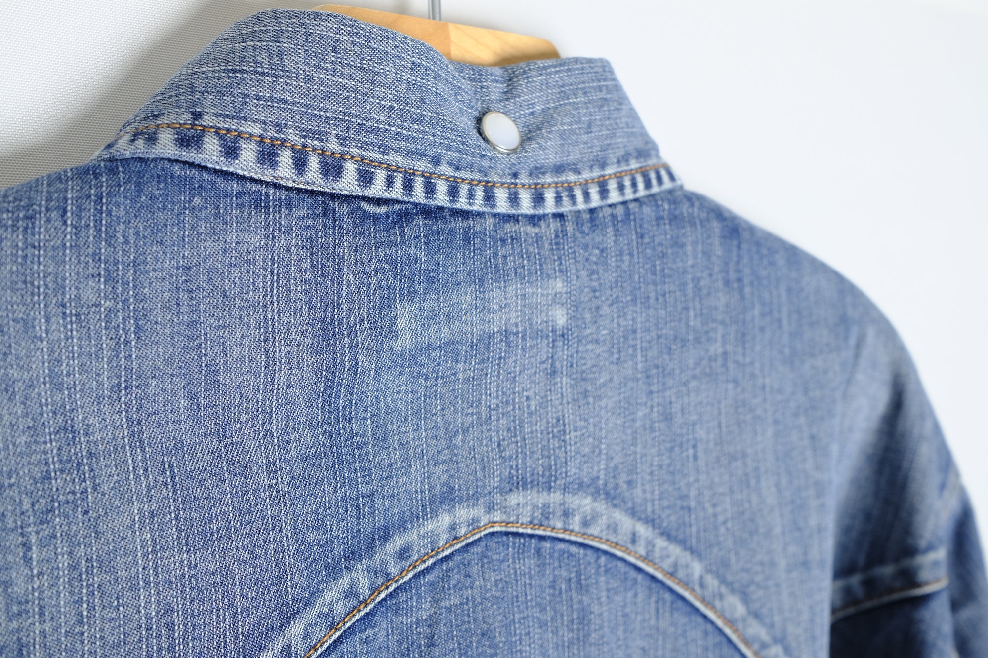 denim western shirt in mid indigo wash