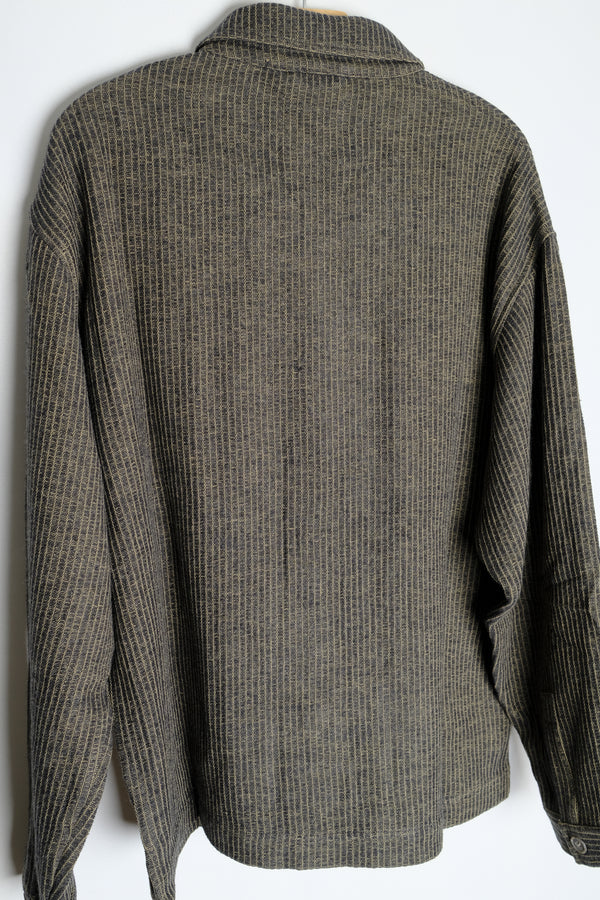 box overshirt in charcoal/olive