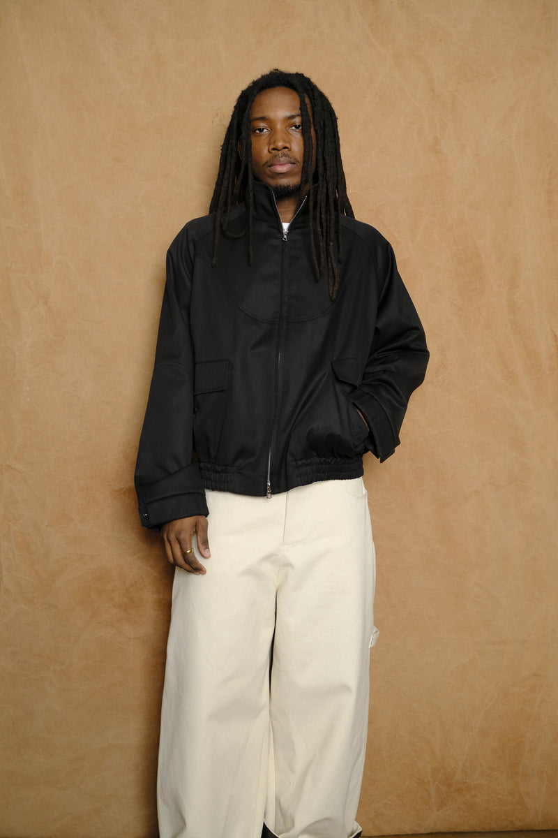 ji jacket in black cotton drill