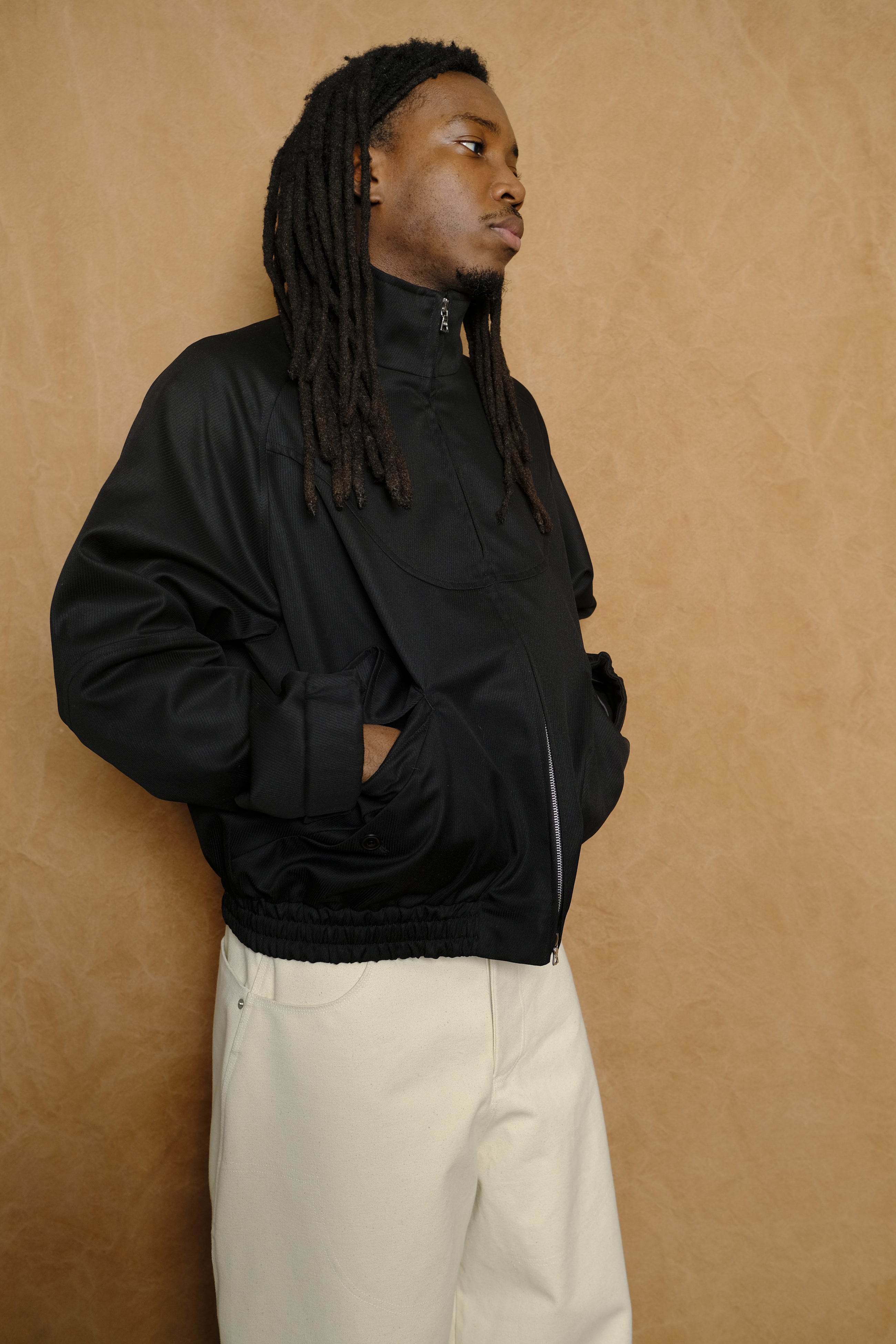 ji jacket in black cotton drill